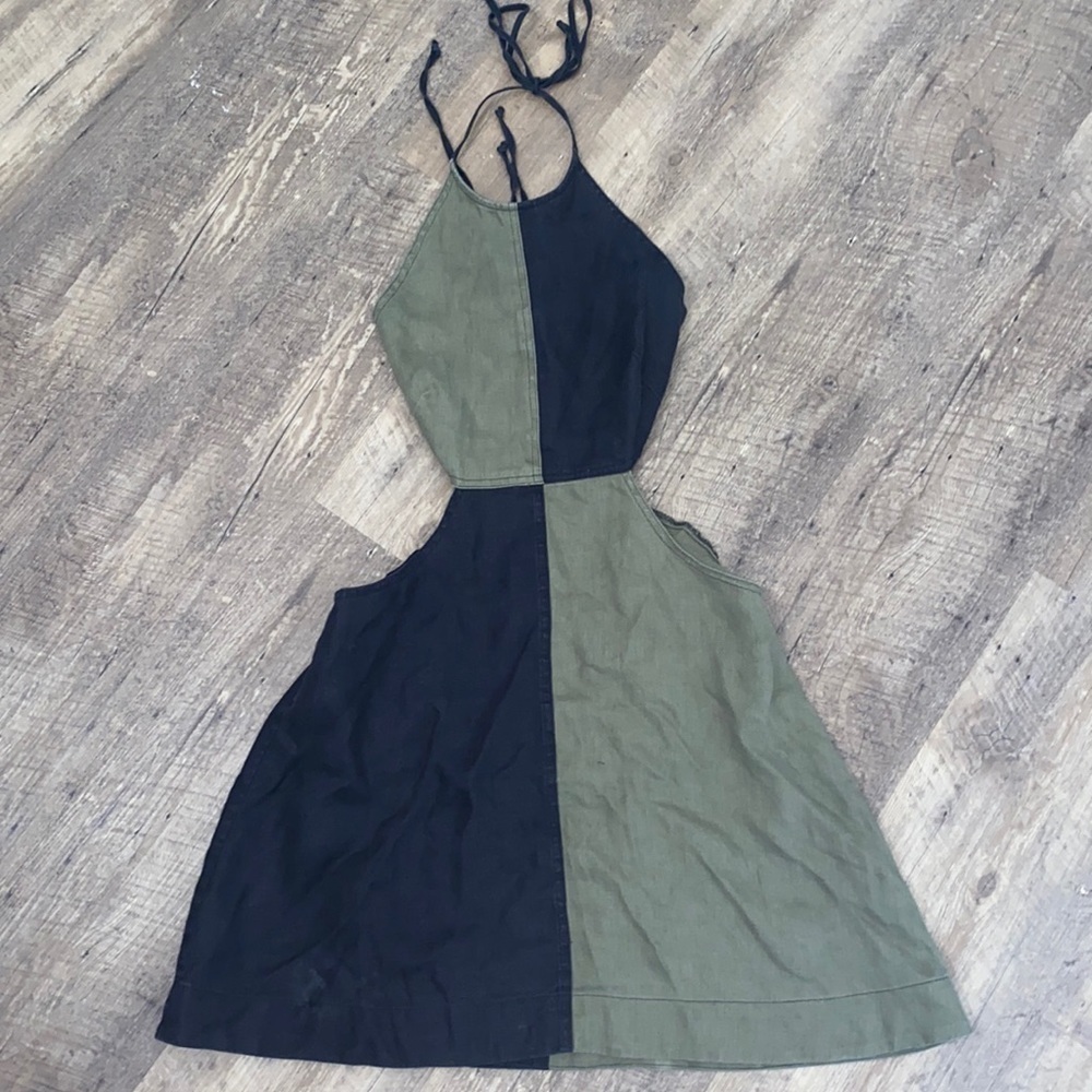 Matthew Burch Colorblock Cutout Open Back Linen M… - image 5